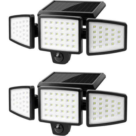2PCS Le Solar Lights Outdoor, 74led Solar Lights Outdoor Motion Sensor 1000lm 6500k, 360 Rotatable Outdoor Solar Spotlight, Led Security Floodlight Ip65 Wa (1/5)