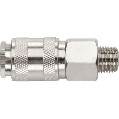 Kit 2 grifos rapidos universales rosca macho 1/4 para aire Fervi 0785/1M