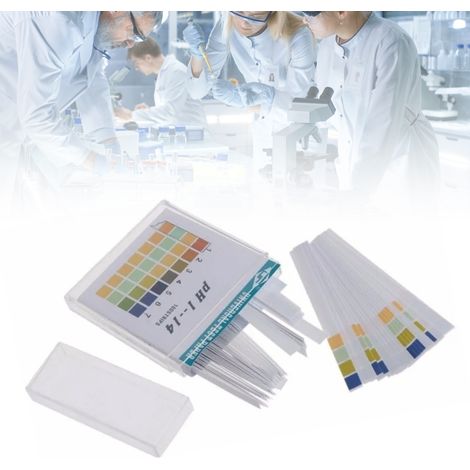 100 Bandelettes de Test pH 0-14, Papier Indicateur avec Échelle de Couleurs pour Liquides, Expériences Scolaires (1/5)