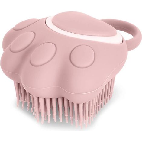 Brosse en silicone pour chiens et chats - Massage et distributeur de shampoing - Soin du pelage doux et efficace - Design ergonomique