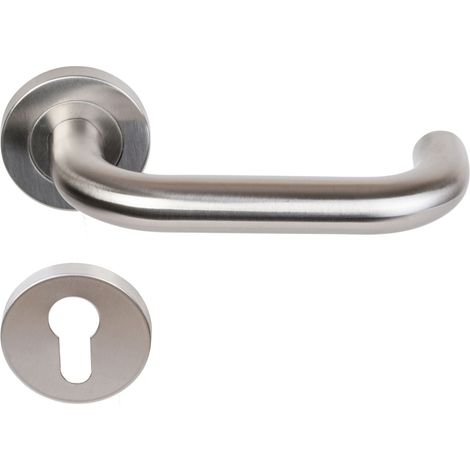 Coppia di Maniglie KLOSE Besser con Rosette, modello “Elsa” a U, in acciaio inox 304  +1 Coppia di rose cilindriche