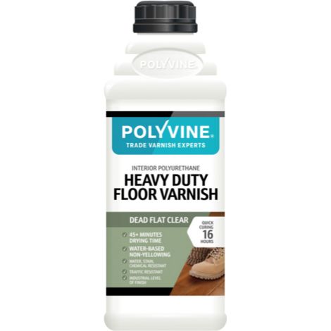 Polyvine - Heavy Duty Floor Varnish - Dead Flat - 1 Litre