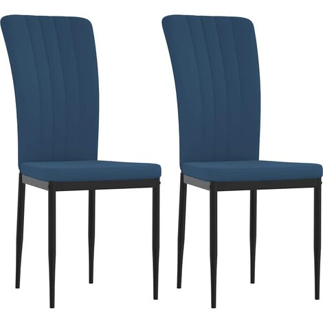 vidaXL Sillas de comedor 2 unidades terciopelo azul (1/2)