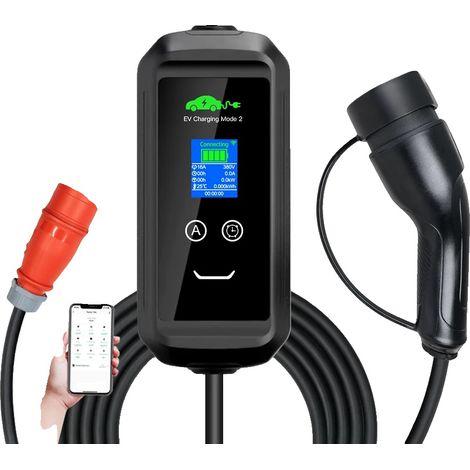 Chargeur EV, Contrôle par application intelligente, Courant réglable, APP 16A 3P 11KW 5M-a, TYPE2 (1/5)