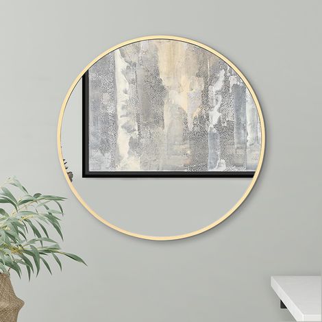 Grand Miroir Rond Mural Doré Encadré de 51 cm - Décoration Murale pour Salle de Bain, Chambre, Entrée, Salon (1/5)