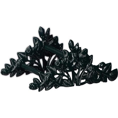 Hose Holder, Antique Rose Design, Cast Iron, 13x27x15.5 cm, Dark Green, Garden (1/5)