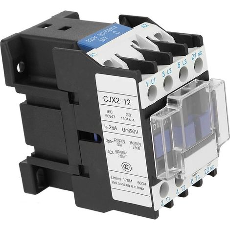 Contacteur CA sur rail CJX2-1201, contacteur électrique industriel CA 220 V 12 A (1/5)