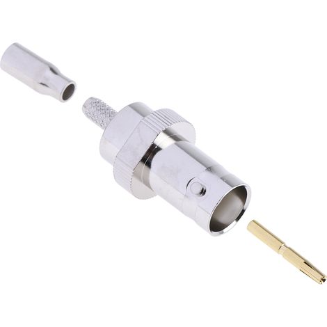 Connecteur coaxial RS PRO Femelle Droit, raccordement A sertir 50O Montage sur câble ( Prix pour 1 ) (1/3)
