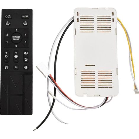 Kit télécommande ventilateur plafond avec éclairage variateur, accessoire commande 6 réglages fréquence variable, fonctionne sur piles (1/5)