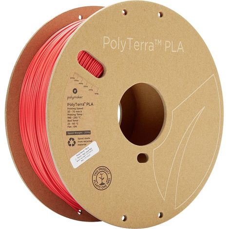 Polymaker 70826 PolyTerra PLA Filamento per stampante 3D Plastica PLA contenuto di plastica ridotto, idrosolubile 1.75