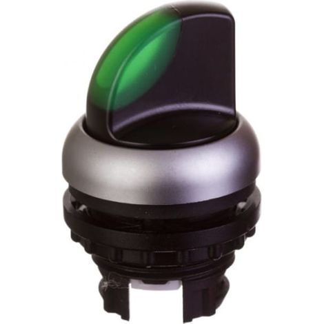 Interruptor de accionamiento de 2 posiciones, verde con iluminación, antirretorno M22-wlkv-G 284395