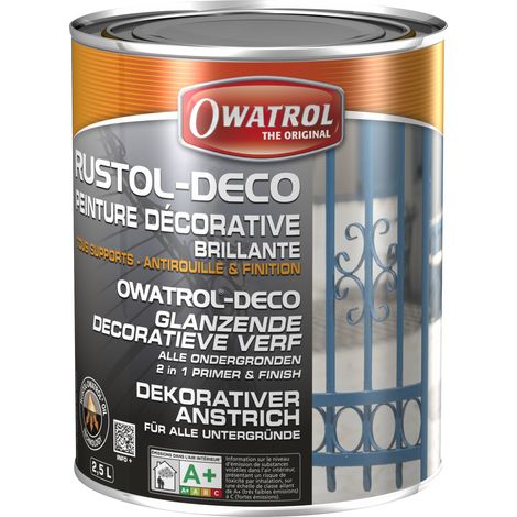 Owatrol-RUSTOL DECO MICACE-Peinture décorative antirouille-DB703 Dark Grey 0.75 litre (1/2)