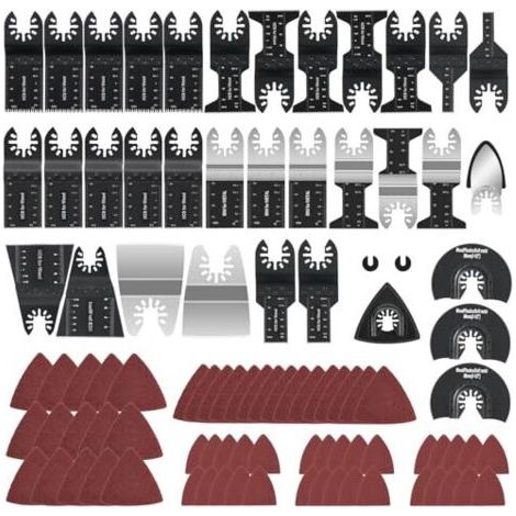 Lot de 96 lames d'outils oscillantes, kit multifonctions pour bois, métal, plastique, à dégagement rapide Dewalt, Rockwell, Ryobi - (1/5)
