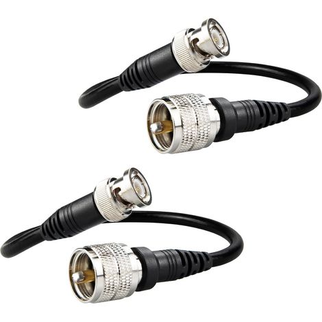 Câble UHF Mâle vers BNC Mâle – 30CM Câble Coaxial RG58U PL-259 vers BNC 50 Ohms Basse Perte pour Antenne, Émetteur, Analyseur SWR, Lot de 2 (1/5)