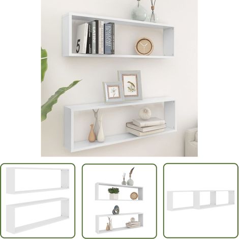 Étagères cube murales 2 pcs Blanc 100x15x30 (1/5)