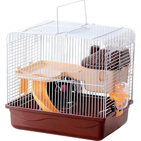 Cage de hamster avec maison, tunnel et escalier, couleur aléatoire 28 x 21 x 31 cm