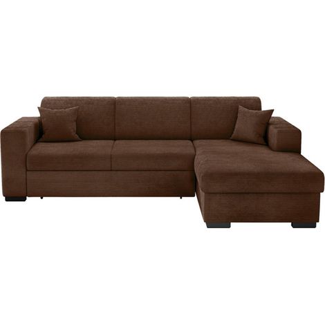 Canapé d'Angle Droit Convertible "Harlan" 262cm Marron (1/5)