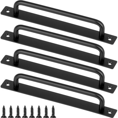 Set mit 2 Schiebetürgriffen, 210 mm, schwarze Aluminiumlegierung, robust, einfache Montage für Küchenschränke und Garagen (1/5)