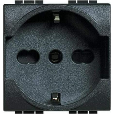 Presa Bipasso Schuko compatibile con Bticino Living tipo L4140/16