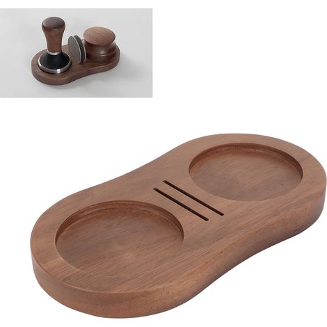 Tasseur à café, distributeur de café, filet de distribution d'eau, tapis de rangement, tasseur en bois de noyer. (1/5)