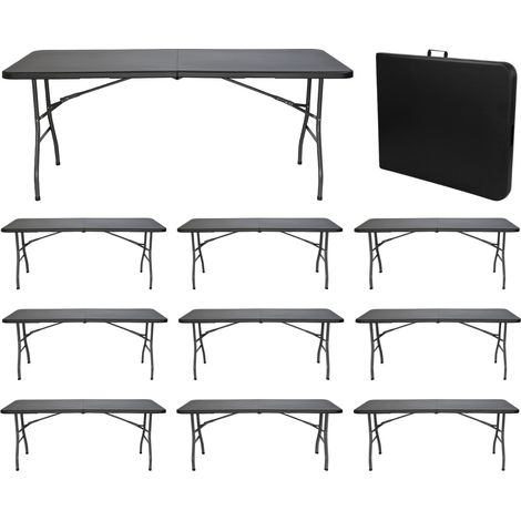 MegaPack 10 Mesas Plegables Rectangulares para Catering 180x74cm (1/5)