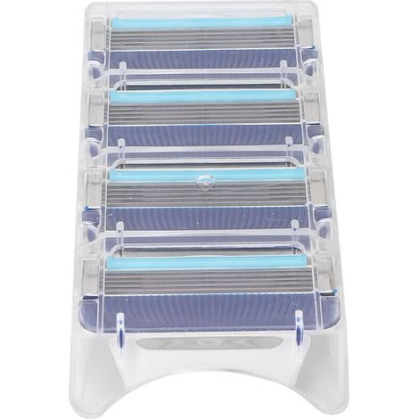 4 pièces lames de rasoir homme rétro compatibles, recharges 5 couches pour rasage masculin (1/5)