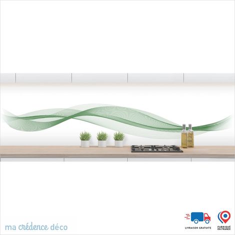 Crédence : Courbes 2 - Couleur Vert émeraude - Alu composite - 60 - 120 (1/3)