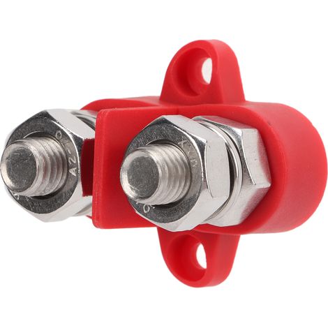 Bornier de distribution d'alimentation M10 3/8 po à double borne isolée pour voiture, remorque, bateau, CC 48 V (1/5)