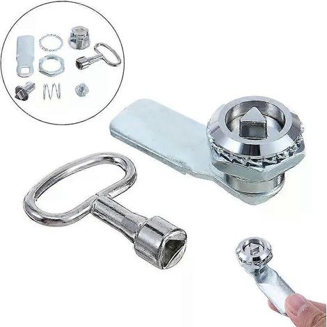 1 Satz Gaszähler-Nockenschloss und Schlüssel, Gas- und Stromzähler-Türschrank-Kastenriegel, Schließfach für Hardware-Werkzeugteile (1/4)