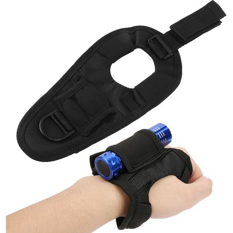 Sangle en nylon pour lampes de plongée, dragonne avec Velcro, ajustement réglable, compatible avec les lampes de 20 à 38 mm de diamètre. (1/5)