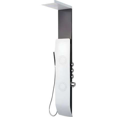 Colonna doccia tec alluminio bianco nero getti idro arredamento h150xl22 confezione 1 (1/5)