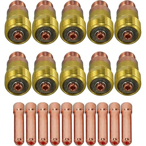 Corps de Collet pour Diffuseur de Gaz Compact TIG 17GL332 10N24S 2.4mm Kit d'assortiment pour QQ300 PTA DB SR WP 17 18 26 Torche de Soudage TIG 20pcs (1/5)