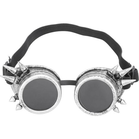 Ortviai Lunettes Rétro Steampunk en ABS avec Lentilles Amovibles – Verres Noirs et Transparentes, Style Industriel Vintage Argent Antique, Lunettes de Protection (1/5)