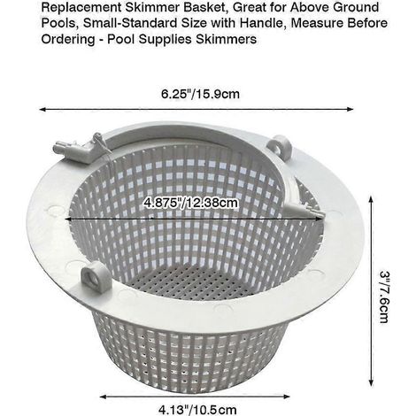Panier d'écumoire de piscine à fixation au sol avec poignée, outils de nettoyage de piscine, panier de filtre de piscine, accessoires de piscine, avec poignée (1/5)
