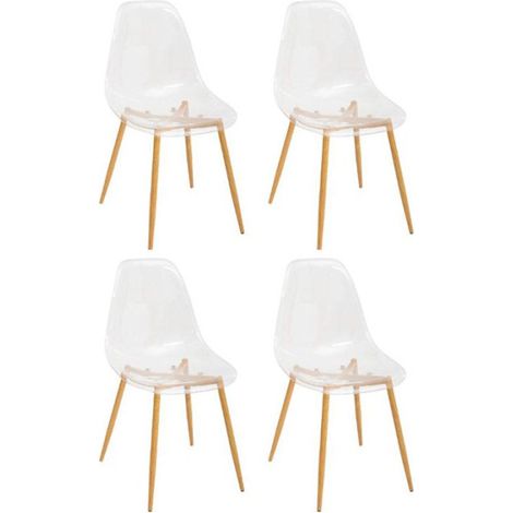 Lot de 4 Chaises Design "Taho" 85cm Transparent (1/3)