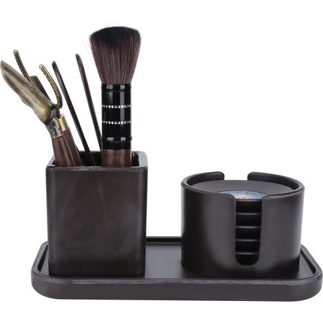 Japanisches Teezeremonie-Set mit Untertasse, Löffel und eleganter Zange im Cyan-Stil (1/5)