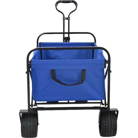 Chariot à Main Pliable Bleu 89 x 63 x 96 cm