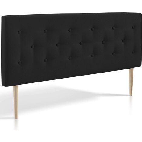 Cabecero Tapizado ZEUS 150x100. Capitone En Tela Antracita. Grosor De 8 Cm