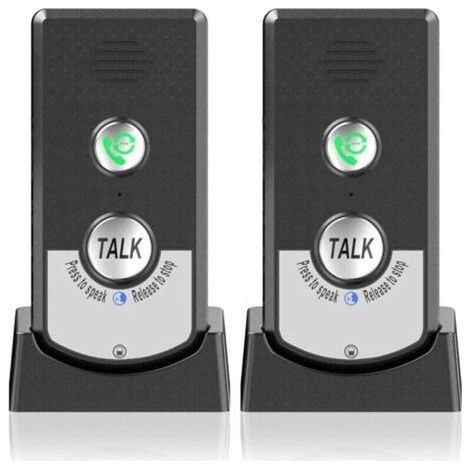 Set de 2 interphones sans fil pour maison - Appel bidirectionnel - Longue portée - Pour personnes âgées - Portable. (1/4)
