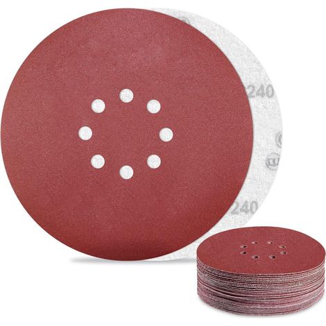 Schleifpapier 225mm Klett 240 Körnung 30Stück 8 Loch P240 30PCS (1/5)