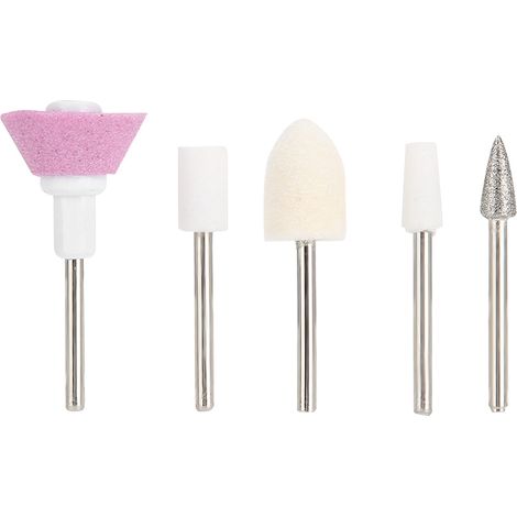 Lot de 5 fraises en céramique et métal pour perceuse à ongles, accessoires rotatifs de manucure et pédicure. (1/5)