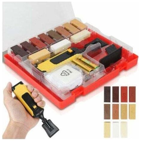 Kit de Réparation Parquet Sol Set 11x Baton de Cire en Différentes Couleurs pour Réparations Stratifié Laminé - Outil Retouche Rayure-- (1/5)
