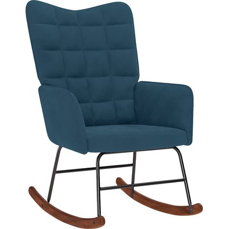 Schaukelstuhl Blau Samt