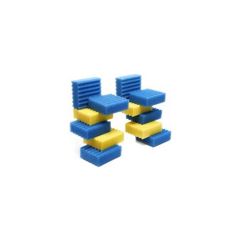 Pack of 12 SunSun filter sponges for CBF-350C filter - Blue and yellow foam, original spare part for pond (1/5)