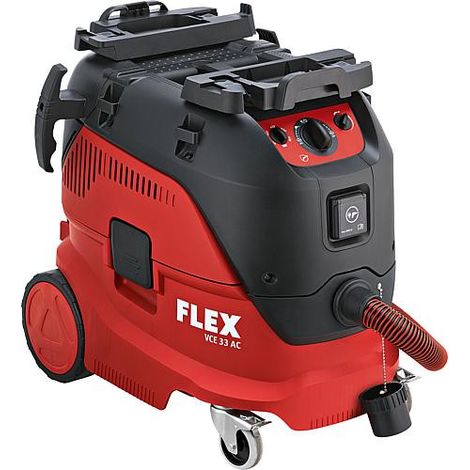 Flex – Aspirateur sec et humide 1400W – Dépression 250mbar – Capacité 30L – Système de décolmatage automatique – Prise pour outils électro-portatifs (1/2)