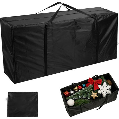 Sac de Rangement pour Coussins, Oxford Housse de Rangement de Coussin Iimperméable, Noir Housse Coussin Salon de Jardin Exterieur avec Poignée - 122x40x55cm (1/5)