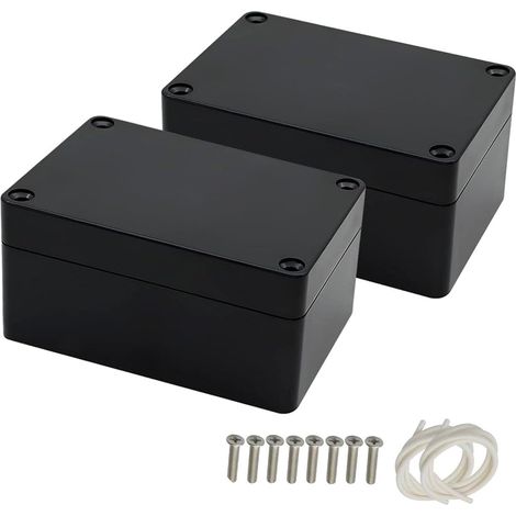 2 pièces Boîte de dérivation IP65 étanche, boîte de distribution noire en ABS, boîtier électronique en saillie 100x68x50mm, boîte de connexion pour projets électriques DIY (1/5)
