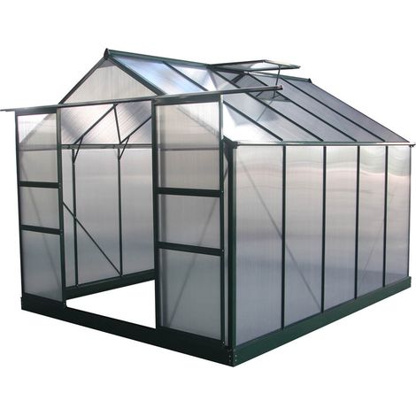 Gewächshaus polycarbonat Dahlia tannengrün 7,67 m² (1/5)