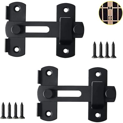 2pcs-loquet De Porte En Acier Inoxydable Cadenas Serrure De Porte Petite Serrure De Porte Salle De Bains Serrure De Porte Fentre Meubles Pour Anim (1/5)