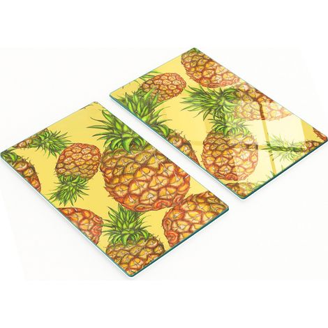 Multifunktionale dekorative Glasplatten mit Ananas-Motiv, 2 x 30 x 52 cm (1/5)